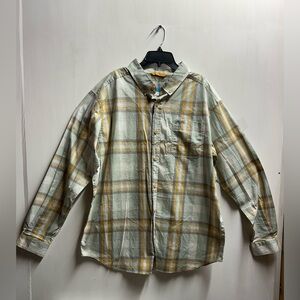 Columbia Men's Casual Plaid Shirt in Yellow and Gray